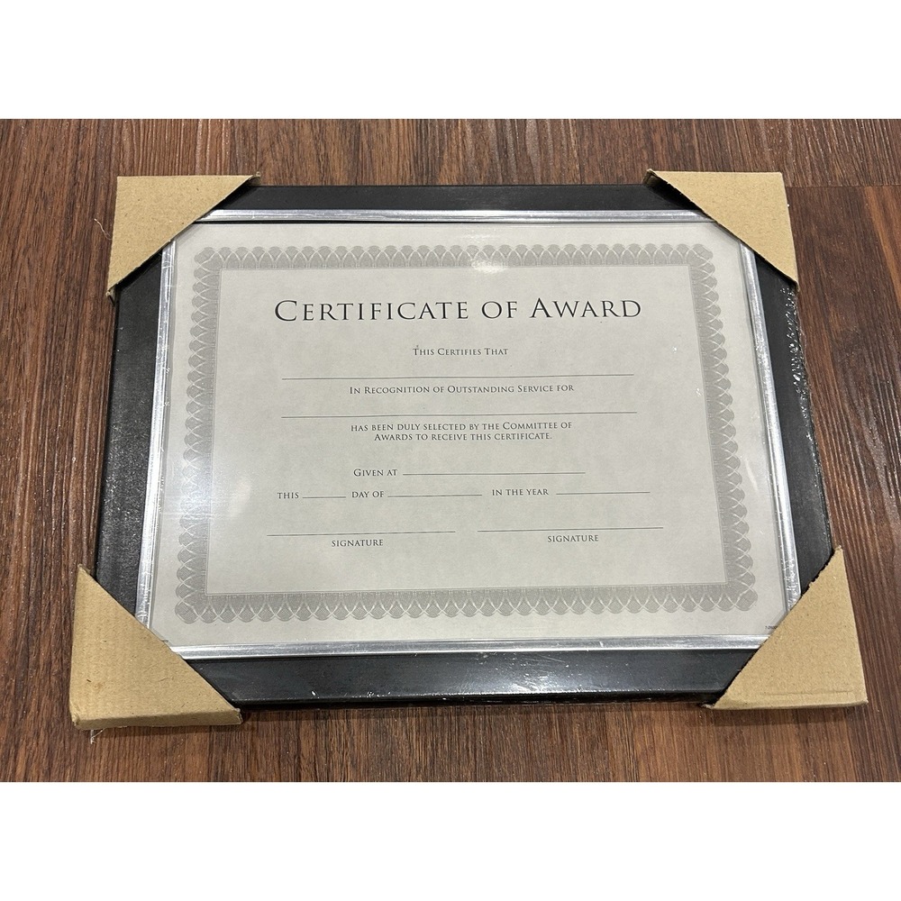 Wooden Frame‎ For Certificate Of Award Black And Silver 10.5" * 13" New